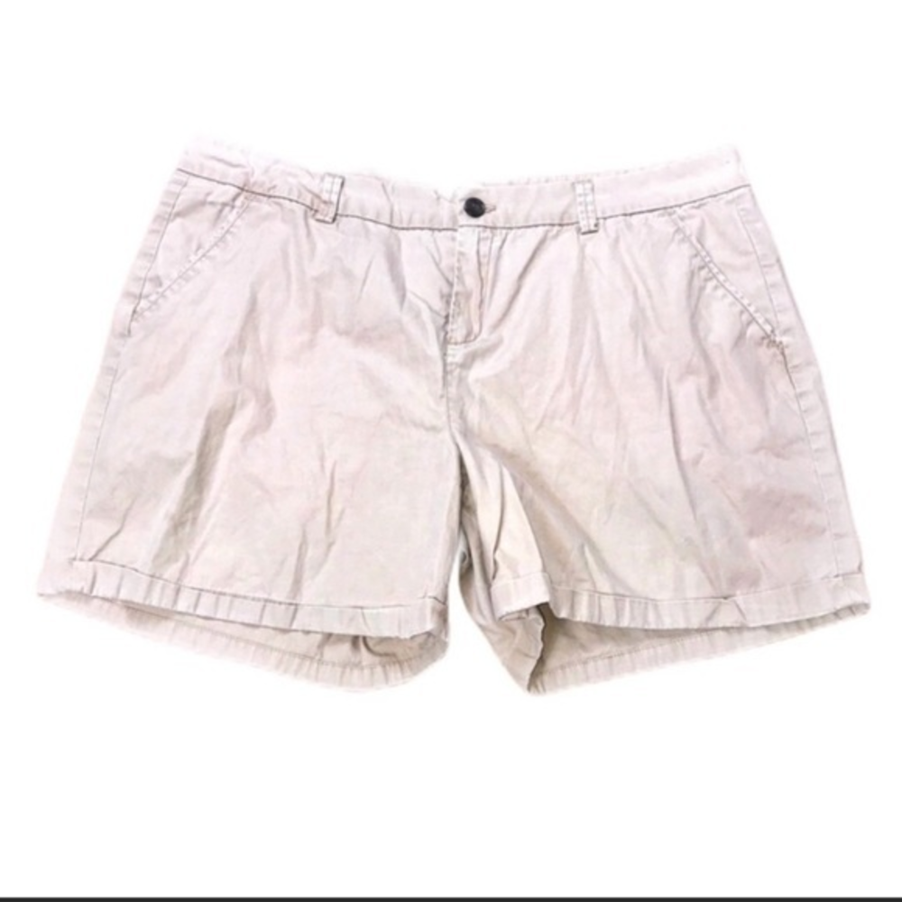Canyon River Blues 18 khaki tan 100% cotton zipper button fly pleated shorts